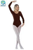 BODY DANZA IN LYCRA MANICA LUNGA MARRONE DONNA